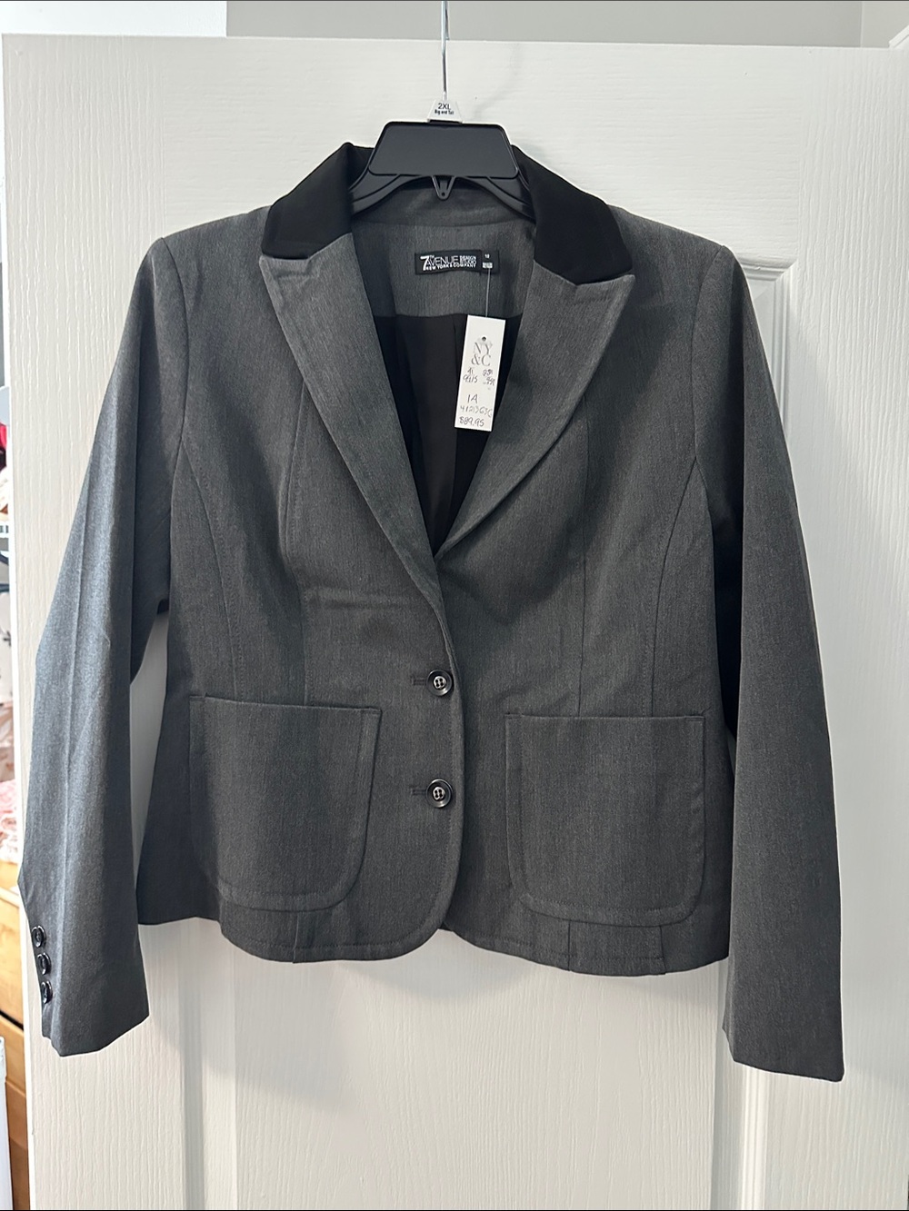 7th Avenue New York & Company Women's Charcoal Gray Blazer